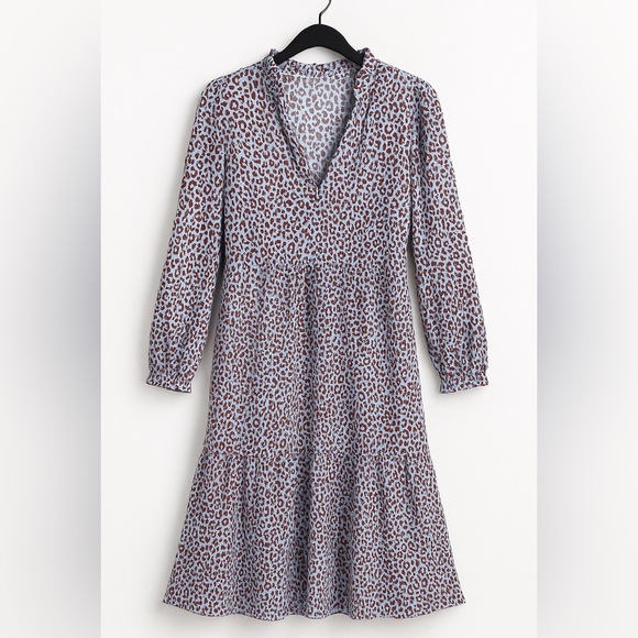Terra & Sky Purple and Blue Animal Print Topsize 2X midcalf dress - Picture 1 of 8